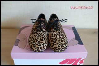 Matiko Jansen Leopard Animal Print Oxford Flat Shoes New Sz 7 5