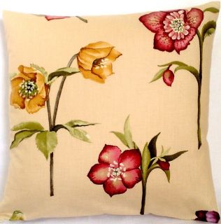Cushion Cover Nina Campbell Floral Print Hellebore Red