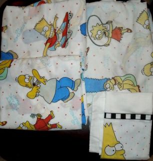 Simpsons Twin Bed Sheets Fox Cartoon Matt Groening Vtg