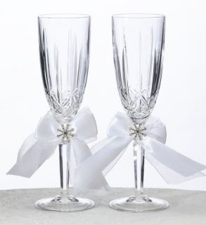 Lillian Rose Crystal Snowflake Wedding Toasting Glasses