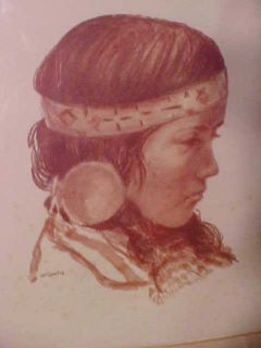 RARE Mary Ann Mcconchie Indian Drawing Signed Numbered