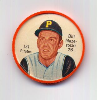 Bill Mazeroski Salada Tea Junket Baseball Coin #131 Pittsburgh Pirates