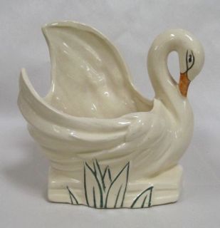 1947 McCoy Pottery Hand Painted Swan Planter