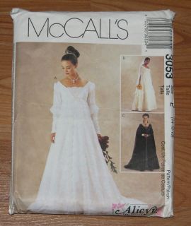 McCalls Renaissance Costume Pattern 3053 Size 14 18