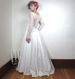 Jessica McClintock Lace Low Back White Wedding Dress S