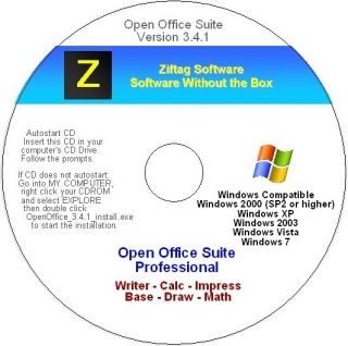 Open Office Suite 2012 CD for Windows 7 and MS Office Compatible