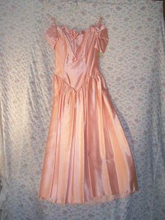 Bridesmaid Formal Gown Satiny Peachy Pink Size 11 12