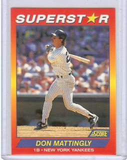 1992 Score Don Mattingly 23 Superstar New York Yankees