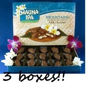 Mauna LOA Chocolate Covered Macadamia Nuts 3 Boxes