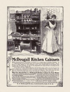 MCDOUGALL Cupboard KITCHEN CABINET 1905 Vintage Wood ~ REPRINT AD