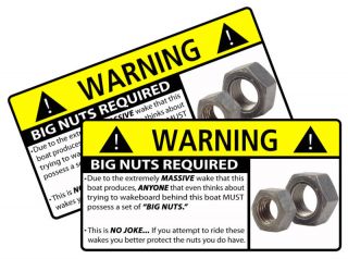 Wakeboard Big Nuts Warning Sticker Moomba LSV Mobius