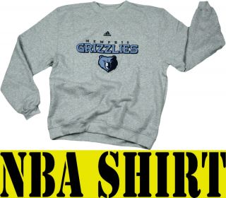 NBA Memphis Grizzlies Adidas Fleece Crew Sweatshirt Grey Many Sizes