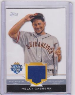 Melky Cabrera 2012 Topps Update All Star Game Used Jersey Relic Giants