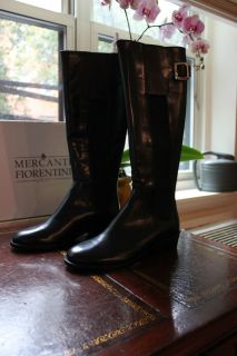 Mercanti Fiorentini Womens Gabriella Italian Leather Riding Boots Size