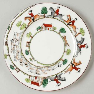 Crown Staffordshire Hunting Scene Luncheon Plate 95167