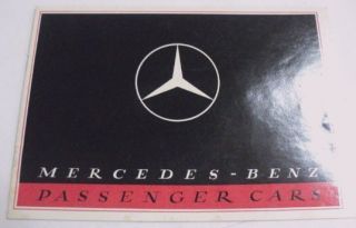 Mercedes Benz 1939 Full Line Sales Brochure w Groser