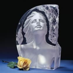 Reflections Romance Sculpture Woman Crystal Bust Glass