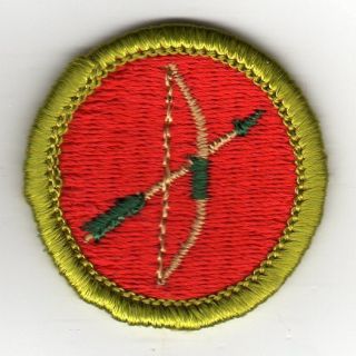 Archery Merit Badge Type G Cloth Back Mint