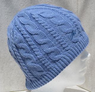 Merkley Sky Blue Cable Knit Ski Snowboard Winter Beanie Hat