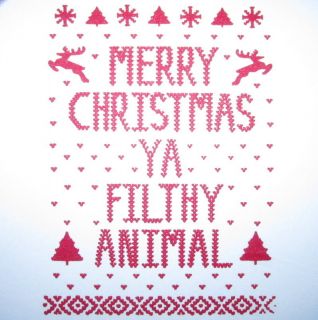 Kids Merry Christmas Ya Filthy Animal T Shirt Ugly Xmas Sweater Funny