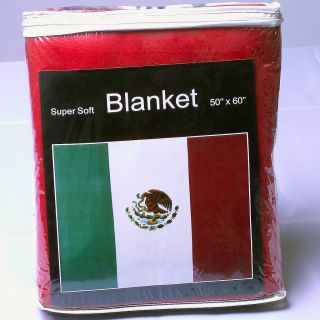 Mexico Mexican Flag Fleece Blanket Cobija Manta Afghan Bandera de