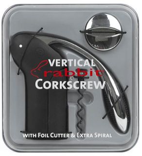 Metrokane 6904 Vertical Rabbit Corkscrew Wine Opener Gun Metal Grey