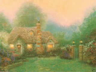 Thomas Kinkade Evening at Merritts Cottage Postcard