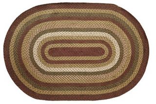 Victorian Heart Tea Cabin Country Cottage Braided Oval 24x36 Rug
