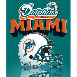 Miami Dolphins Light Fleece NFL Grid Iron Throw Blanket