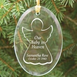 Personalized Our Baby in Heaven Christmas Ornament Engraved Memorial