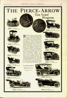 1912 Pierce Arrow Ten Years of Progress Original Auto Ad