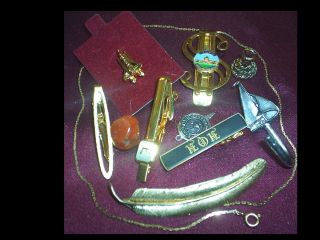 Vintage 12k Gold Brooch Rawcliffe Pin Estate Amita Clip Junk Drawer