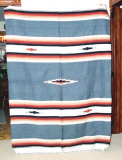 Mexican Blanket Throw Southwest 5x7 Durable Seat Cover New Gray