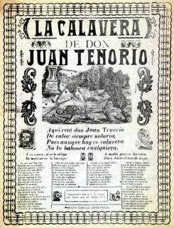 3229 Mexican Vintage Poster Skeleton Poetry Art Decor