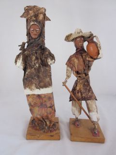 Mexican Paper Mache Man Woman Folk Art Hand Made