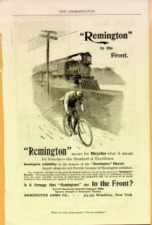 1895 Remington Bicycle Original Vintage Ad Print