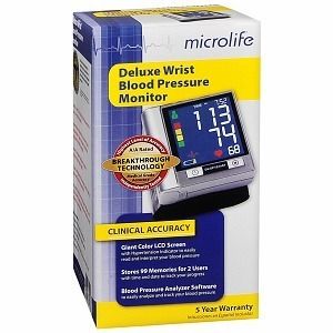 Microlife Deluxe Wrist Blood Pressure Monitor Model BP3NC1 1W 1 Ea
