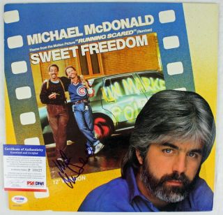 Michael McDonald Sweet Freedom Signed Album Cover w Vinyl PSA DNA