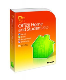 Microsoft Office Excel Home and Student 2010 License Only 3 Computer S