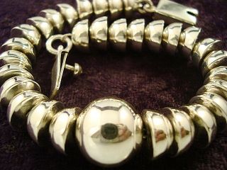 Taxco Mexican Sterling Silver Beaded Bead Bracelet Mexico