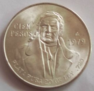1979 Mexico Silver 100 Peso Coin 6429 Troy oz of Actual Silver