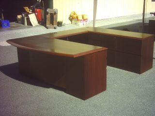 Desk U Shaped 4 Piece Wood We Deliver Locally Nor CA