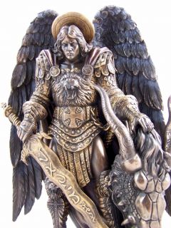Bronze Protector St Saint Michael Angel Statue Sculpture Figure