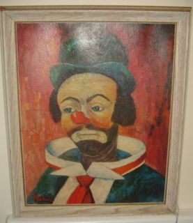 Original Oil Painting Sad Clown by Canadian Michele