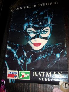 Vintage RARE Batman Returns Michelle Pfeiffer Argentina Pepsi Poster