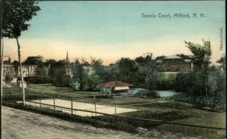 Milford NH Tennis Courts c1910 Postcard