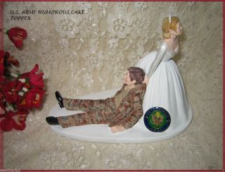 US Army Military Funny Humorous Cake Topper Desert Storm Camo