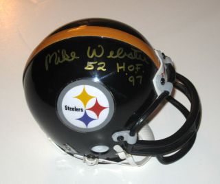Mike Webster Signed Pittsburgh Steelers Mini Helmet JSA
