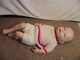 Vtg Pocerlain Newborn Baby Girl Doll 18