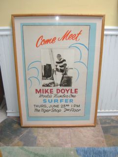 1960s Original Promo Surf Poster Mike Doyle for Hansen